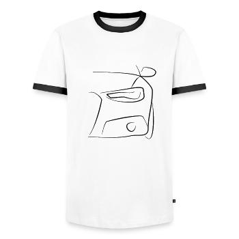 Auto Front Scheinwerfer Tribal - Männer Kontrast-T-Shirt - Weiß/Schwarz - Vorne - AI Model Female 172 light (172cm) & AI Model Male 178 dark (178cm)