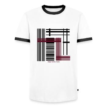 Abstraction - T-shirt contrasté Homme - blanc/noir - Devant - AI Model Female 172 light (172cm) & AI Model Male 178 dark (178cm)