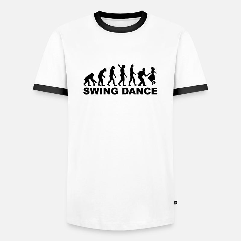 Swing dance - Männer Kontrast-T-Shirt - Weiß/Schwarz