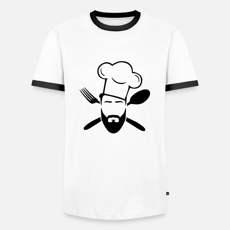 koch design - Männer Kontrast-T-Shirt - Weiß/Schwarz