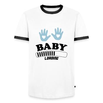bébé loading - T-shirt contrasté Homme - blanc/noir - Devant - AI Model Female 172 light (172cm) & AI Model Male 178 dark (178cm)