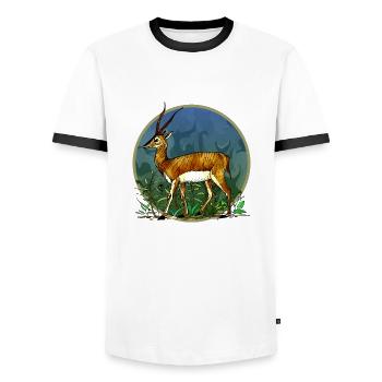 Antelope - Men's Ringer Shirt - white/black - Front - AI Model Female 172 light (172cm) & AI Model Male 178 dark (178cm)