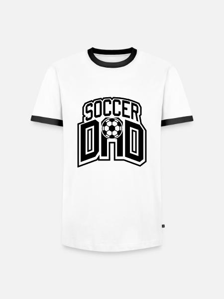 Fodbold far logo design - Herre kontrast-T-shirt - hvid/sort