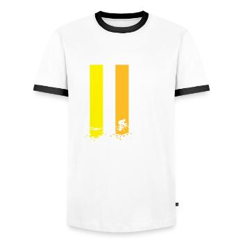 triathlon swim bike run - Männer Kontrast-T-Shirt - Weiß/Schwarz - Vorne - AI Model Female 172 light (172cm) & AI Model Male 178 dark (178cm)