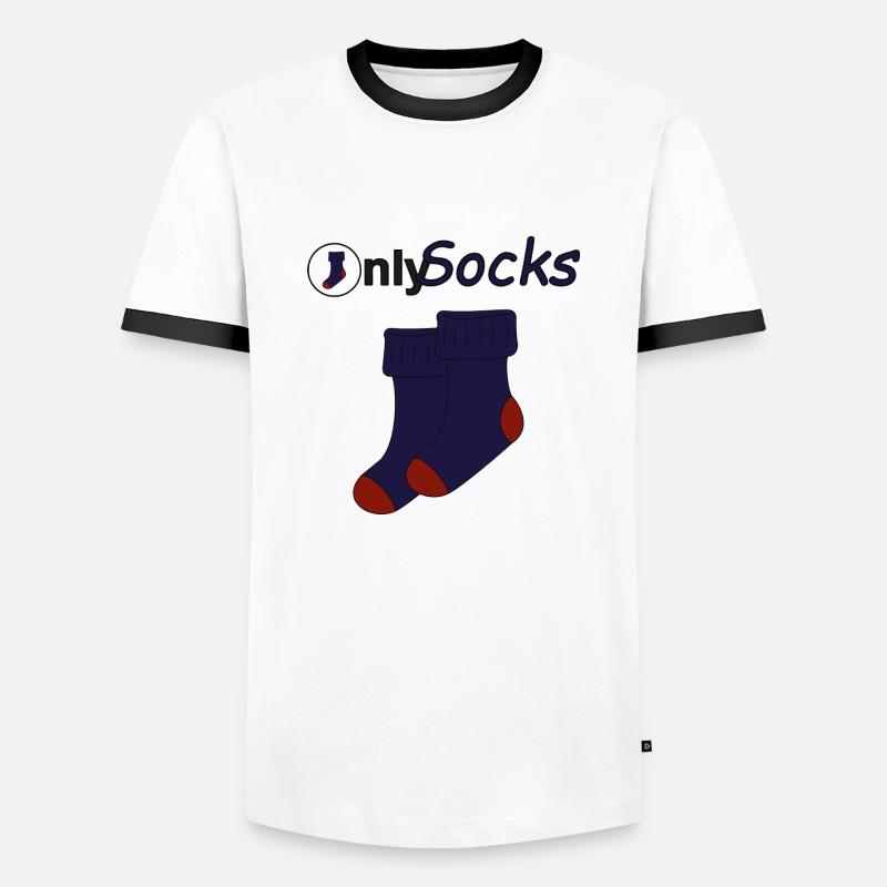 Only Socks - Männer Kontrast-T-Shirt - Weiß/Schwarz