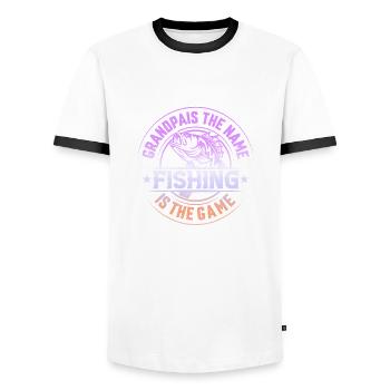 fish, fish, fishing, lake, sea, fishing, fauna, exotic - Men's Ringer Shirt - white/black - Front - AI Model Female 172 light (172cm) & AI Model Male 178 dark (178cm)