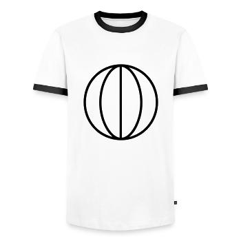 Basketball - Men's Ringer Shirt - white/black - Front - AI Model Female 172 light (172cm) & AI Model Male 178 dark (178cm)