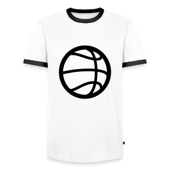Basketball - Men's Ringer Shirt - white/black - Front - AI Model Female 172 light (172cm) & AI Model Male 178 dark (178cm)