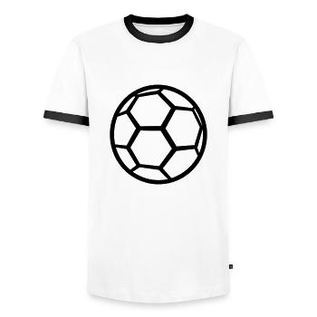 ballon de foot - T-shirt contrasté Homme - blanc/noir - Devant - AI Model Female 172 light (172cm) & AI Model Male 178 dark (178cm)