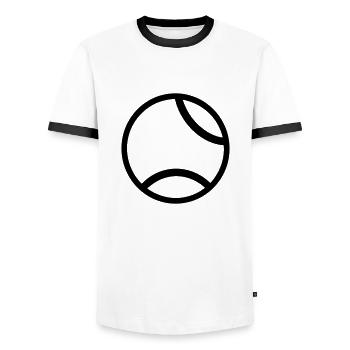 Balle de tennis - T-shirt contrasté Homme - blanc/noir - Devant - AI Model Female 172 light (172cm) & AI Model Male 178 dark (178cm)