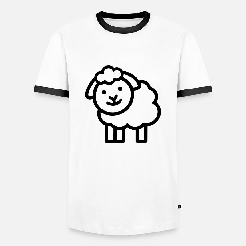 sheep - Men's Ringer Shirt - white/black