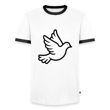 Taube - Männer Kontrast-T-Shirt - Weiß/Schwarz - Vorne - AI Model Female 172 light (172cm) & AI Model Male 178 dark (178cm)
