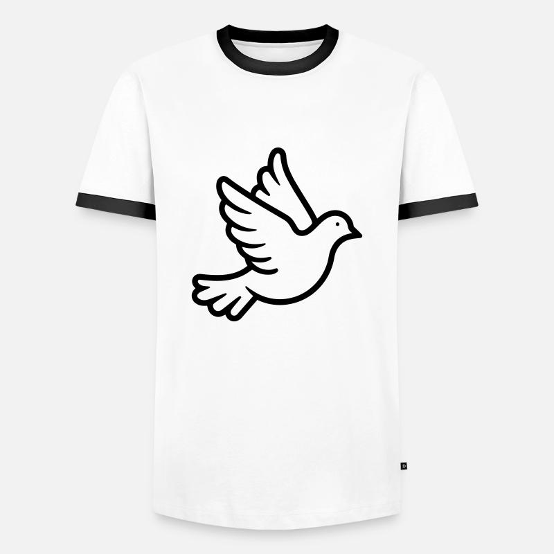 Taube - Männer Kontrast-T-Shirt - Weiß/Schwarz