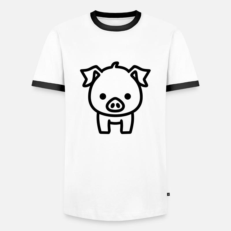 pig - Men's Ringer Shirt - white/black