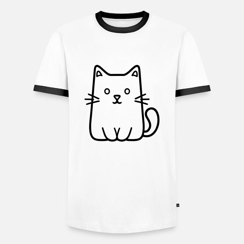 kitten - Men's Ringer Shirt - white/black