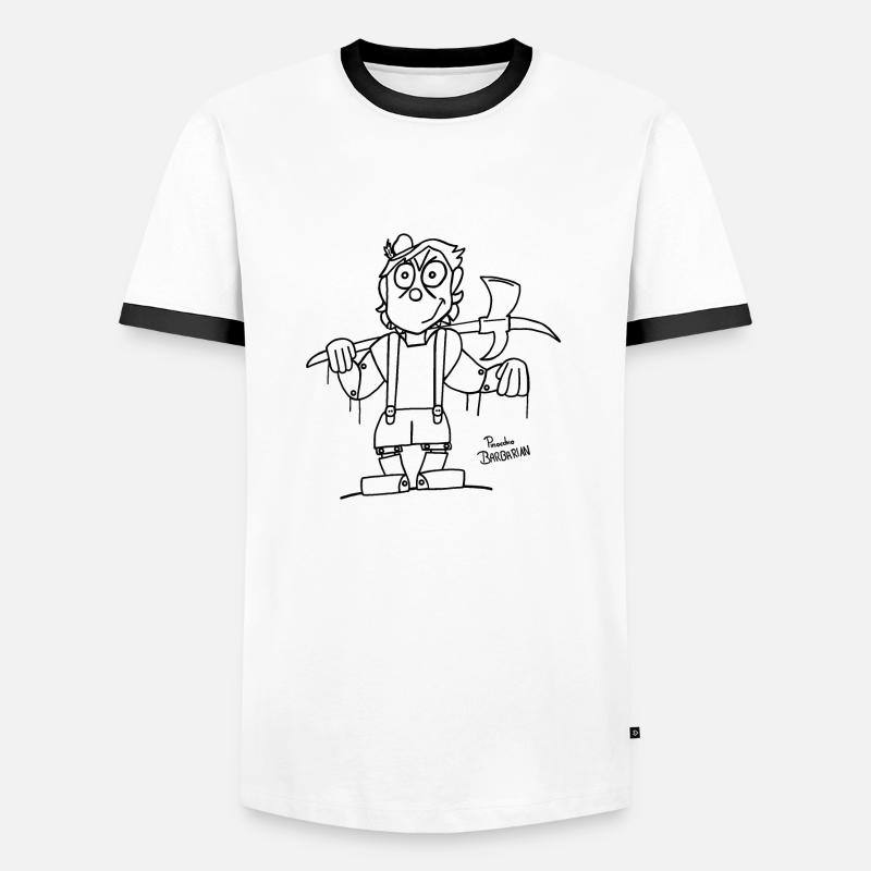 Puppet as Barbarian (white) - Men's Ringer Shirt - white/black