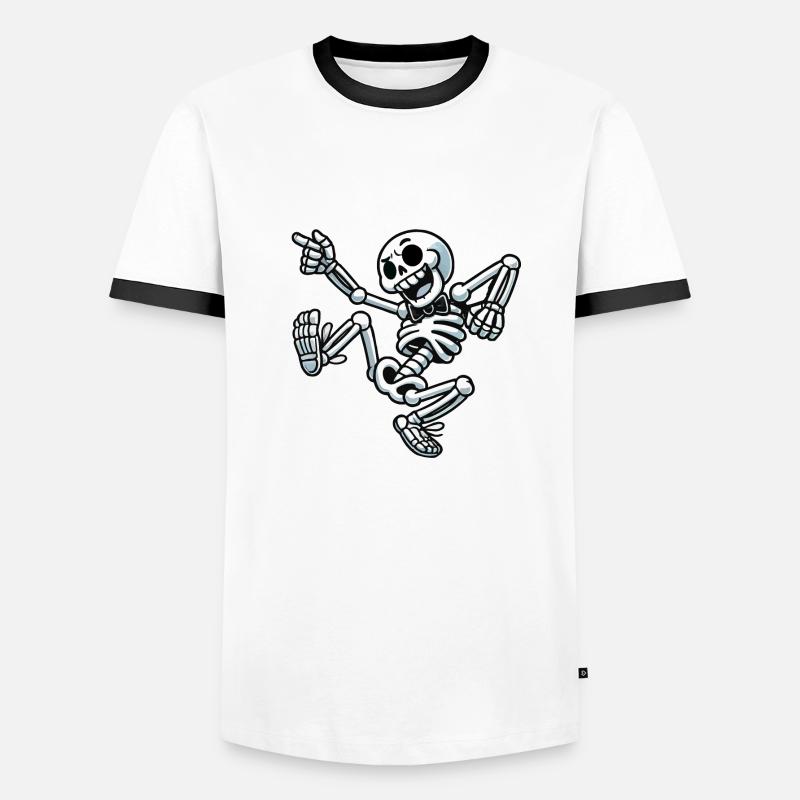 Skull Dancing - Männer Kontrast-T-Shirt - Weiß/Schwarz