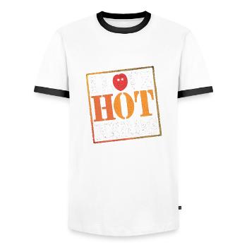 I Love Hot Nerds 22 - Männer Kontrast-T-Shirt - Weiß/Schwarz - Vorne - AI Model Female 172 light (172cm) & AI Model Male 178 dark (178cm)