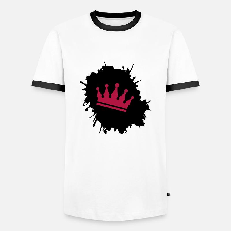 Blobs Crown - Men's Ringer Shirt - white/black