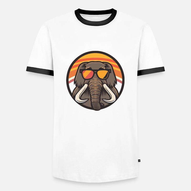 Mammoth Comic Elephant Cool - Men's Ringer Shirt - white/black