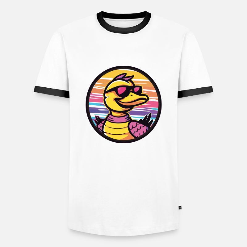 Duck Cool Comic - Men's Ringer Shirt - white/black