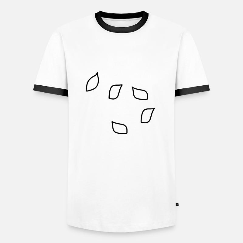Leaves Leaf Pattern - Men's Ringer Shirt - white/black