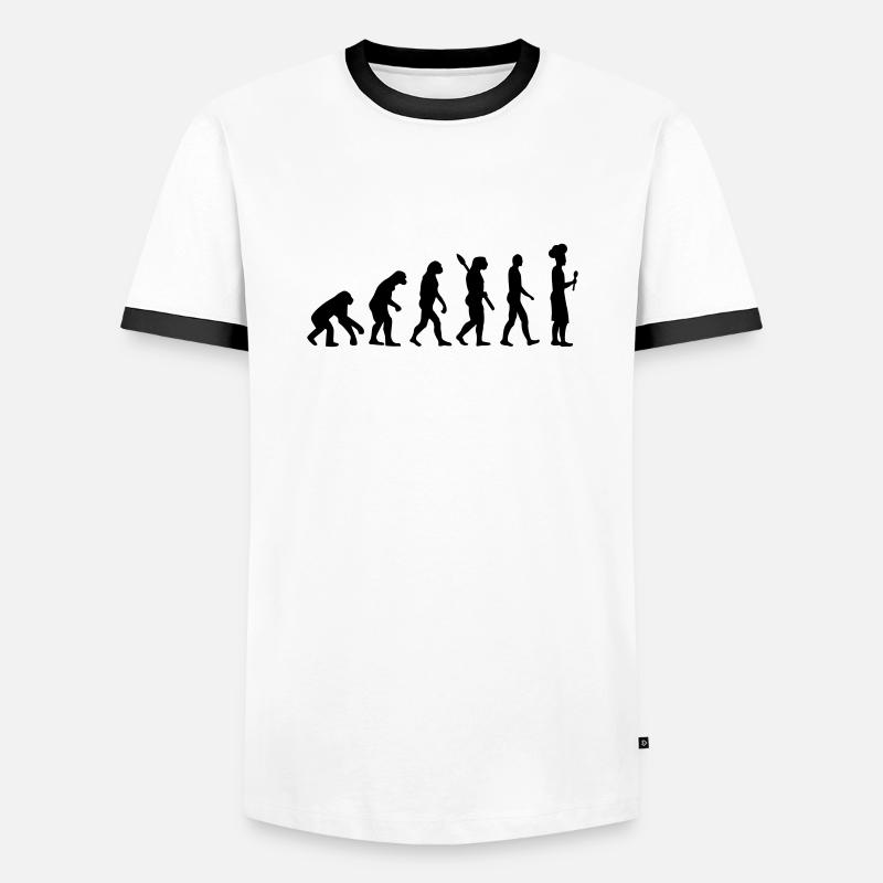Evolution cook chef - Men's Ringer Shirt - white/black