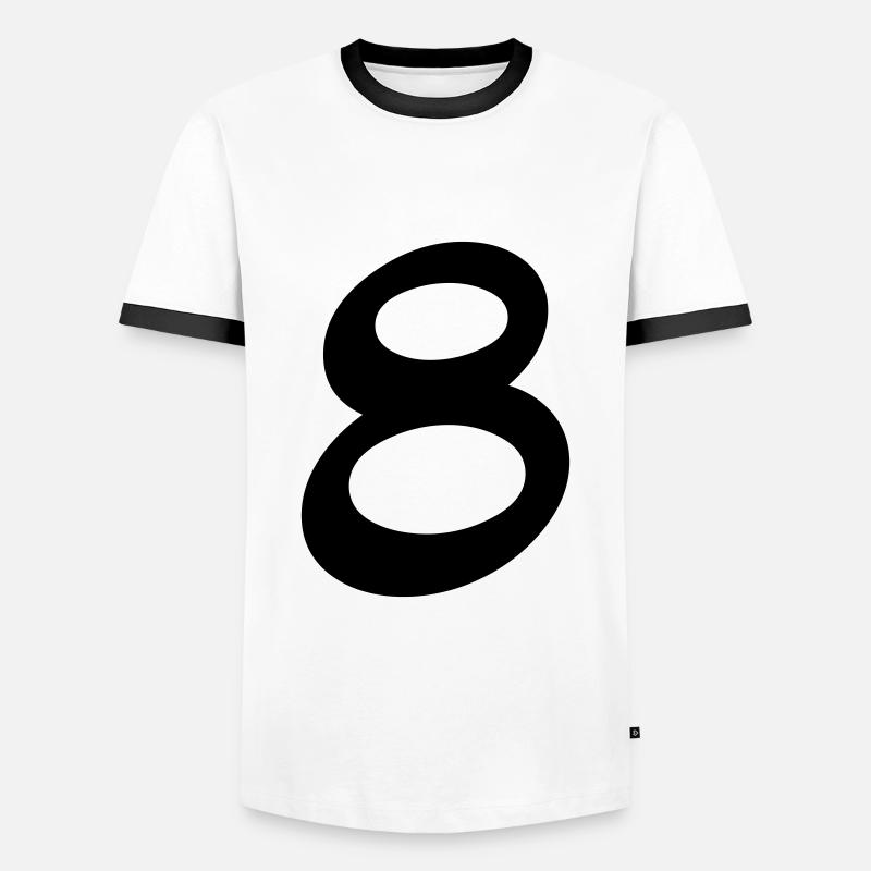 Eight - Men's Ringer Shirt - white/black