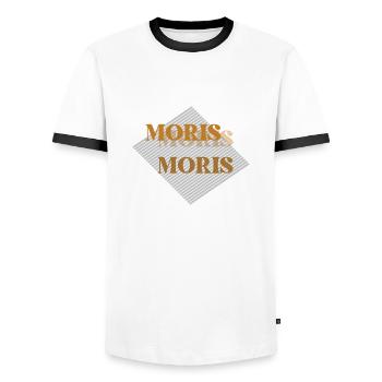 Moris Moris Vintage - Männer Kontrast-T-Shirt - Weiß/Schwarz - Vorne - AI Model Female 172 light (172cm) & AI Model Male 178 dark (178cm)