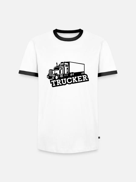 Trucker - T-shirt contrasté Homme - blanc/noir