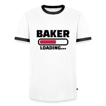 Baker - Men's Ringer Shirt - white/black - Front - AI Model Female 172 light (172cm) & AI Model Male 178 dark (178cm)