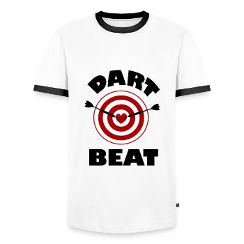 Sport de fléchettes - T-shirt contrasté Homme - blanc/noir - Devant - AI Model Female 172 light (172cm) & AI Model Male 178 dark (178cm)