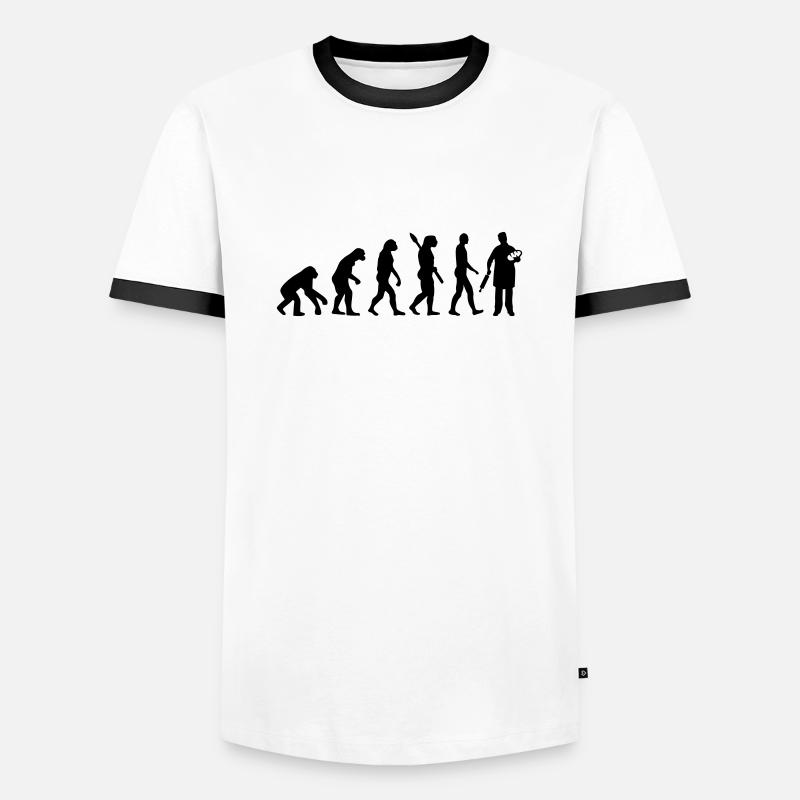 Evolution Baker - Men's Ringer Shirt - white/black