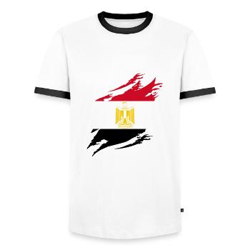 Egypt Flag Hurghada Africa Egyptian Flag - Men's Ringer Shirt - white/black - Front - AI Model Female 172 light (172cm) & AI Model Male 178 dark (178cm)