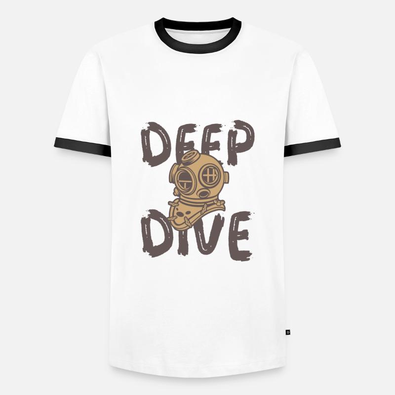 Deep dive helmet - Men's Ringer Shirt - white/black
