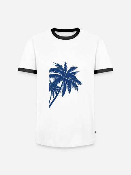 Palme Palm - Men's Ringer Shirt - white/black