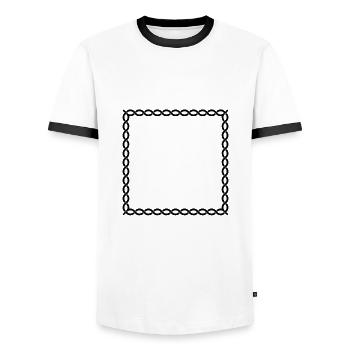 Cadre Vikings - T-shirt contrasté Homme - blanc/noir - Devant - AI Model Female 172 light (172cm) & AI Model Male 178 dark (178cm)