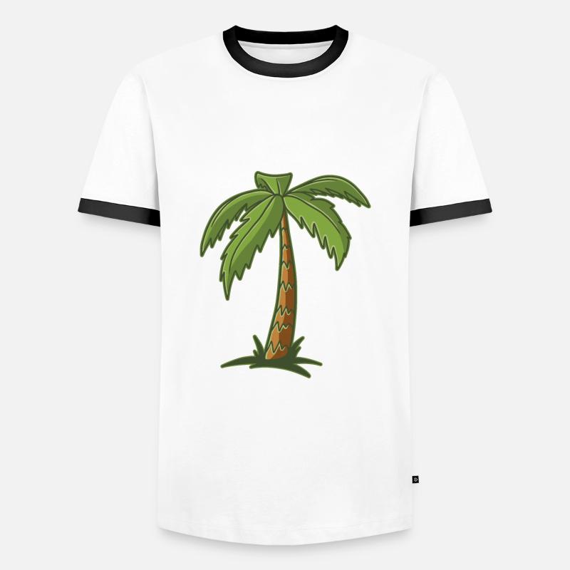 Palm tree - Men's Ringer Shirt - white/black