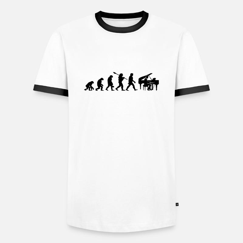 Evolution Pianist - Men's Ringer Shirt - white/black