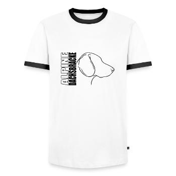 Alpine Dachsbracke Profil Chiens Chien Wilsigns - T-shirt contrasté Homme - blanc/noir - Devant - AI Model Female 172 light (172cm) & AI Model Male 178 dark (178cm)