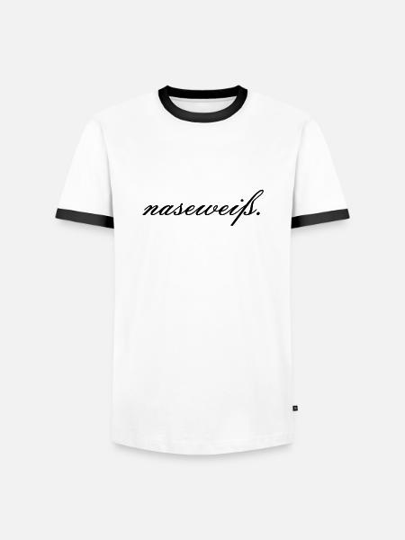 naseweiß - Männer Kontrast-T-Shirt - Weiß/Schwarz