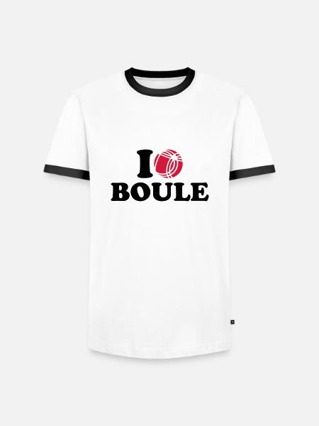 I love Boule - Men's Ringer Shirt - white/black