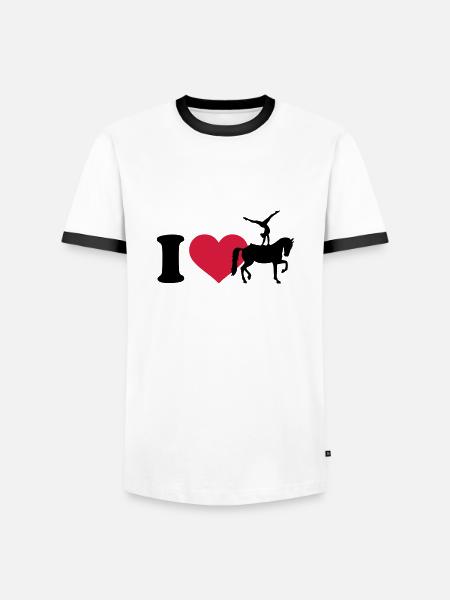 Voltigieren - Männer Kontrast-T-Shirt - Weiß/Schwarz