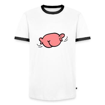 Arsch mit Ohren - Männer Kontrast-T-Shirt - Weiß/Schwarz - Vorne - AI Model Female 172 light (172cm) & AI Model Male 178 dark (178cm)