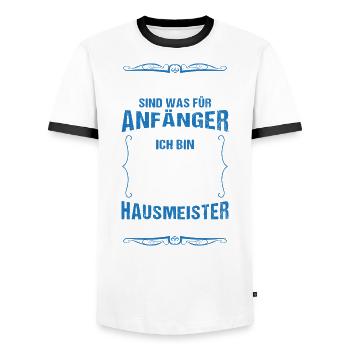 Hausmeister Haustechniker Anleitungen - Männer Kontrast-T-Shirt - Weiß/Schwarz - Vorne - AI Model Female 172 light (172cm) & AI Model Male 178 dark (178cm)