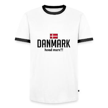 Danmark hvad simple dicton vacances Danemark - T-shirt contrasté Homme - blanc/noir - Devant - AI Model Female 172 light (172cm) & AI Model Male 178 dark (178cm)