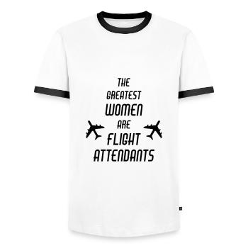 ★ Couleurs de conception modifiables ★ Les plus grandes femmes sont - T-shirt contrasté Homme - blanc/noir - Devant - AI Model Female 172 light (172cm) & AI Model Male 178 dark (178cm)
