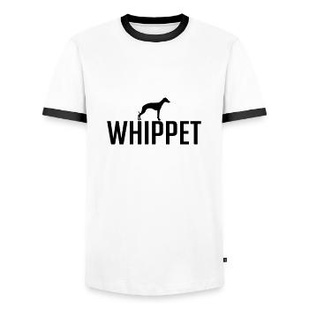 WHIPPET Dog breeds Dogs Greyhound Wilsigns - Men's Ringer Shirt - white/black - Front - AI Model Female 172 light (172cm) & AI Model Male 178 dark (178cm)