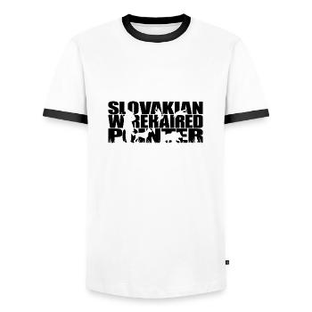 SLOVAKIAN WIREHAIRED POINTER Hunting Dogs Wilsigns - Men's Ringer Shirt - white/black - Front - AI Model Female 172 light (172cm) & AI Model Male 178 dark (178cm)