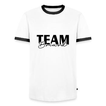 TEAM Briard Wilsigns Hunde IGP Hundesport - Männer Kontrast-T-Shirt - Weiß/Schwarz - Vorne - AI Model Female 172 light (172cm) & AI Model Male 178 dark (178cm)